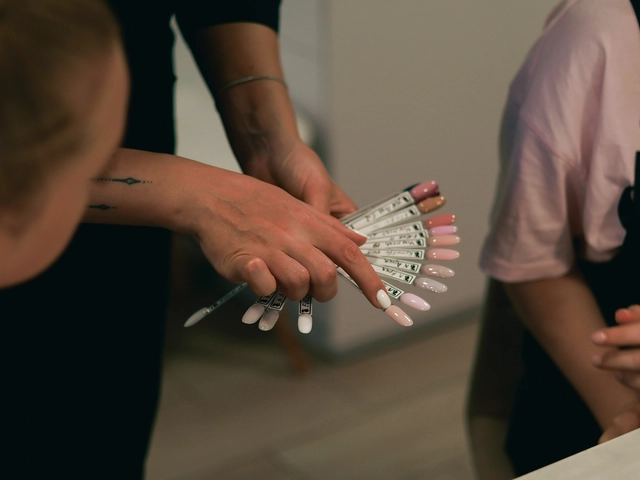 Small business owner runs a nail salon